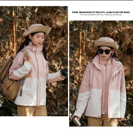 Women's 3-in-1 Winter Coats Snow Ski Jacket Waterproof Windproof Fleece Lined Winter Jacket