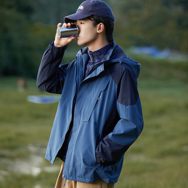 Men's Ski Jackets 3 in 1 Waterproof Winter Snow Jackets Windproof Hooded with Inner Fleece Coat 1