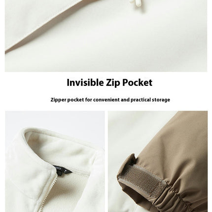 Men's Ski Jackets 3 in 1 Waterproof Winter Snow Jackets Windproof Hooded with Inner Fleece Coat 3