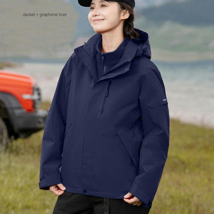 3-in-1 Jacket - Windproof and Waterproof Outdoor Skiing and Mountaineering Jacket for Men and Women 1