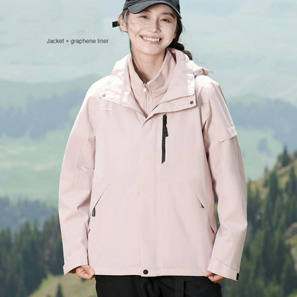 3-in-1 Jacket - Windproof and Waterproof Outdoor Skiing and Mountaineering Jacket for Men and Women 1