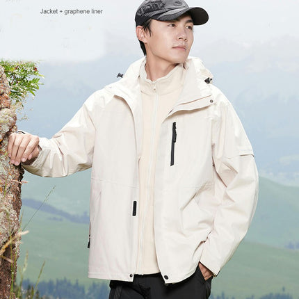 3-in-1 Jacket - Windproof and Waterproof Outdoor Skiing and Mountaineering Jacket for Men and Women 1
