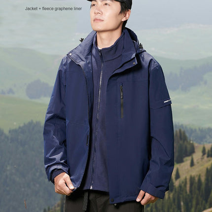 3-in-1 Jacket - Windproof and Waterproof Outdoor Skiing and Mountaineering Jacket for Men and Women 1