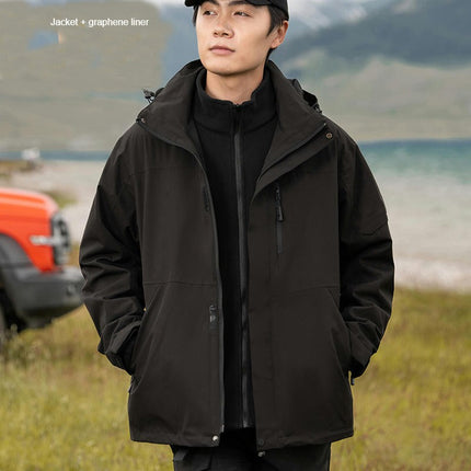 3-in-1 Jacket - Windproof and Waterproof Outdoor Skiing and Mountaineering Jacket for Men and Women 1