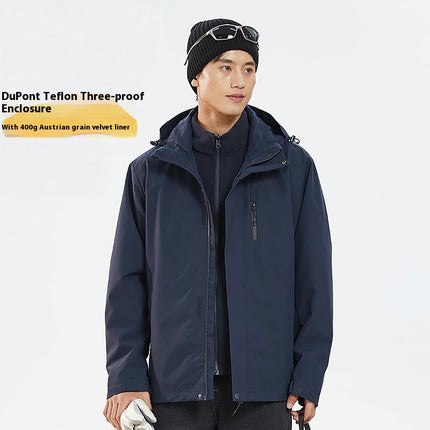 Men's Women's 3 in 1 Winter Ski Jacket Warm Fleece Liner Jacket Waterproof Coat