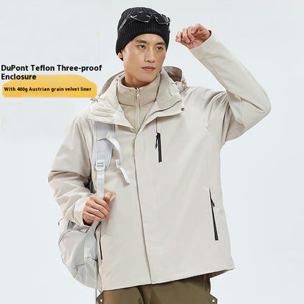 Men's Women's 3 in 1 Winter Ski Jacket Warm Fleece Liner Jacket Waterproof Coat