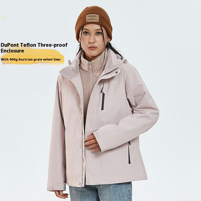 Men's Women's 3 in 1 Winter Ski Jacket Warm Fleece Liner Jacket Waterproof Coat