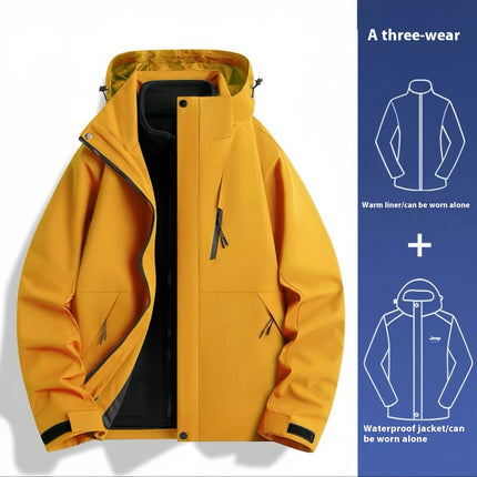 Men's Women's 3 in 1 Winter Ski Jacket Warm Fleece Liner Jacket Waterproof Coat 1