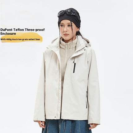 Men's Women's 3 in 1 Winter Ski Jacket Warm Fleece Liner Jacket Waterproof Coat