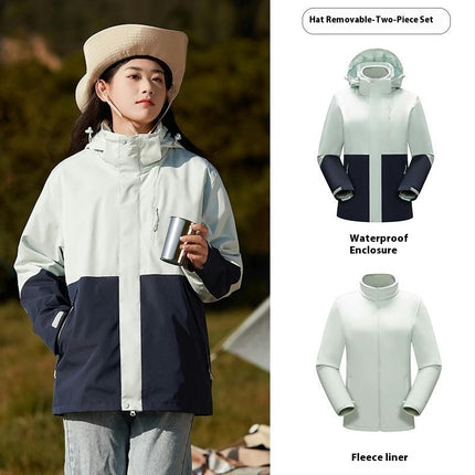 Men's Women's 3 in 1 Winter Ski Jacket Warm Fleece Liner Jacket Waterproof Coat 1