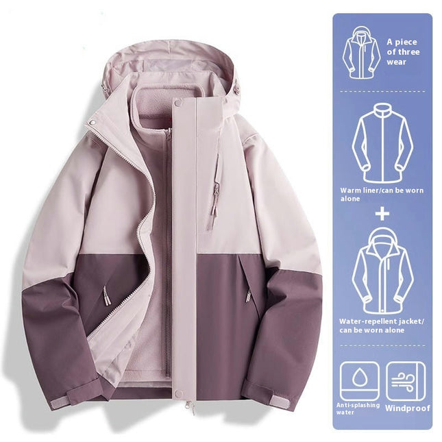Men's Women's 3 in 1 Winter Ski Jacket Warm Fleece Liner Jacket Waterproof Coat 1