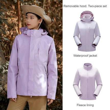 Men's Women's 3 in 1 Winter Ski Jacket Warm Fleece Liner Jacket Waterproof Coat