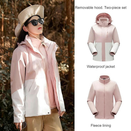 Men's Women's 3 in 1 Winter Ski Jacket Warm Fleece Liner Jacket Waterproof Coat