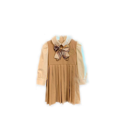 Baby Girl Dress Spring Academy Style JK Fake Two-Piece Girl Spring Skirt Trendy