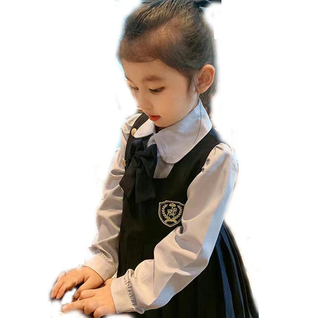 Baby Girl Dress Spring Academy Style JK Fake Two-Piece Girl Spring Skirt Trendy