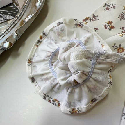 Girls Long Sleeve Shirt Dress-Spring and Autumn Embroidered Lapel Floral Dress