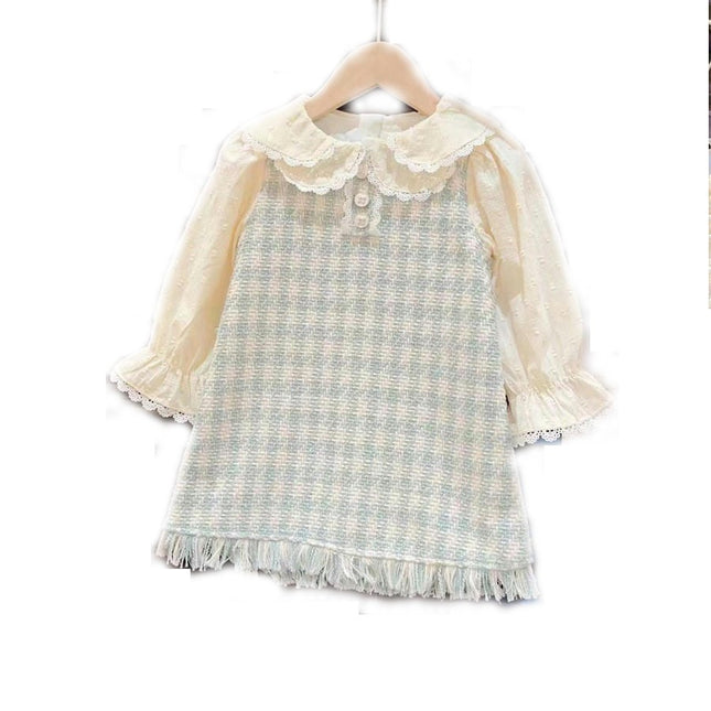 Girls Long Sleeve Dress Preppy Style Chanel Style Children's Princess Dress