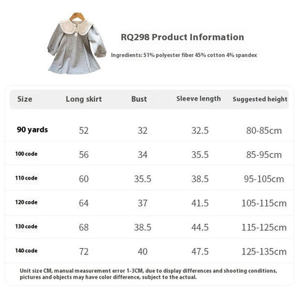 Girls Dress-Spring and Autumn Style Baby Collar Long Sleeve Sweater Dress