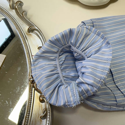 Girls Dress-Spring and Autumn Baby Girls Casual Doll Collar Striped Shirt Dress