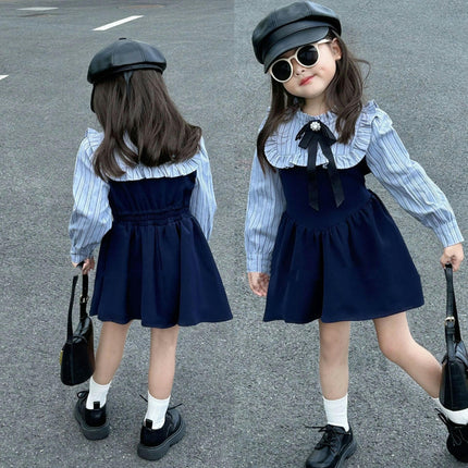 Girls Temperament Dress Autumn Style Children Sweet Long Sleeve Princess Dress