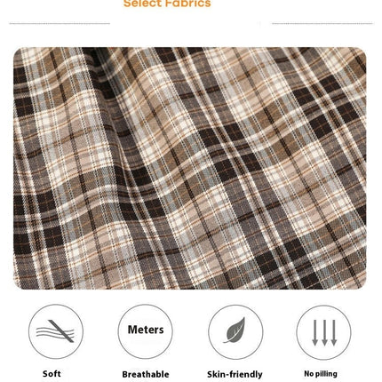 Girls Baby Collar Plaid Dress Spring Long Sleeves Little Girl Princess Dress