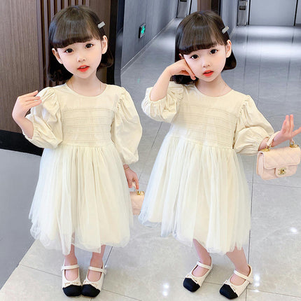 2-6 Years Old Girl Mesh Puff Sleeve Party Ballet Skirt Birthday Dress