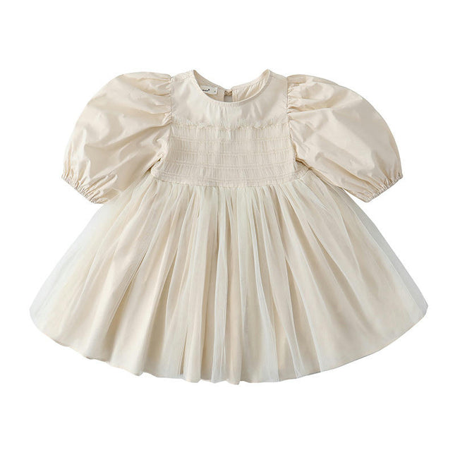 2-6 Years Old Girl Mesh Puff Sleeve Party Ballet Skirt Birthday Dress