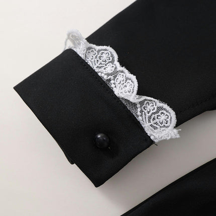 Baby Girl Long Sleeve Vintage Dress - Children's Lace Bow Princess Dress