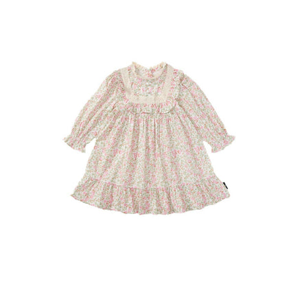 Baby Toddler Girl Floral Dress Dress Long Sleeve Cotton Playwear Dresses 2-10T