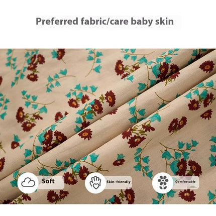 Toddler Long-Sleeved Floral Dress Pastoral Style Ruffled Princess Dress