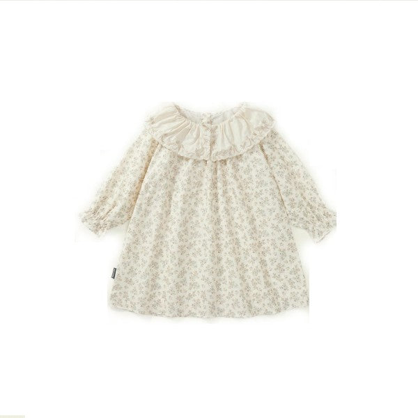 Baby Girl Smocked Dress Casual Long Sleeve Floral Print Sundress Princess Dress