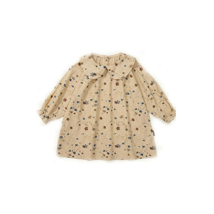 Baby Toddler Girl Floral Dress Long Sleeve Cotton Playwear Dresses 2-10 Years