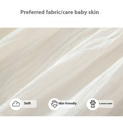 Girls Pastoral Style Long Sleeve Dress Baby Cotton Embroidered Princess Dress