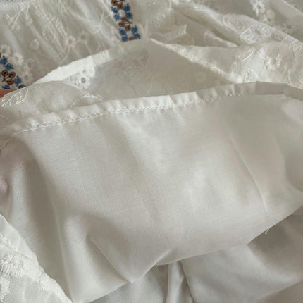 Girl Princess Dress Spring Lace Round Neck Long Sleeve Embroidered Dress