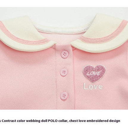 Girls Spring Dress Long Sleeve Shirt Collar Baby Girl Princess Dress