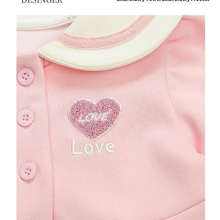 Girls Spring Dress Long Sleeve Shirt Collar Baby Girl Princess Dress
