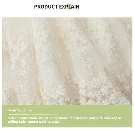 Girls Long Sleeve Lace Embroidery Dress-Fashionable and Elegant Dress for Autumn