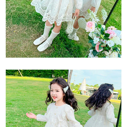 Girls Long Sleeve Lace Embroidery Dress-Fashionable and Elegant Dress for Autumn