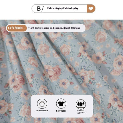Girls Floral Dress Long Sleeve Contrast Color Lace Lapel Baby Princess Dress