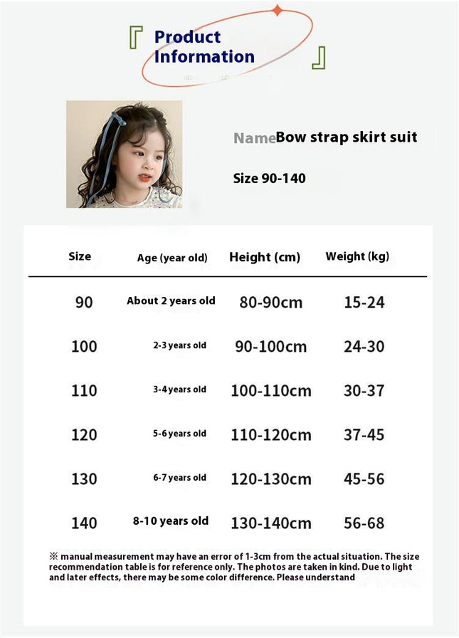 Girls Winter Long Sleeve Top Sleeveless Bowknot Sequined Vest Dress Set