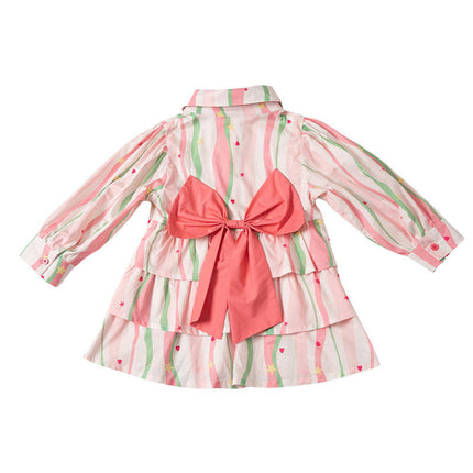 Baby Girls Shirt Dress Spring and Autumn Long Sleeve Button Casual Dress