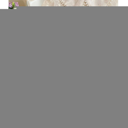 Girls Puff Sleeve Dress Autumn Beaded Doll Collar Mesh Flowing Princess Dress