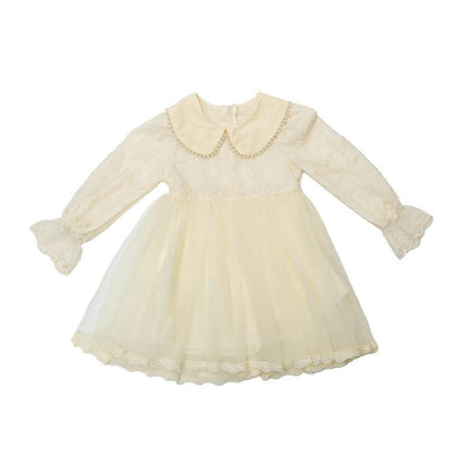 Toddler Girls Long Sleeve Ruffle Tulle Dress Spring and Autumn Outfit