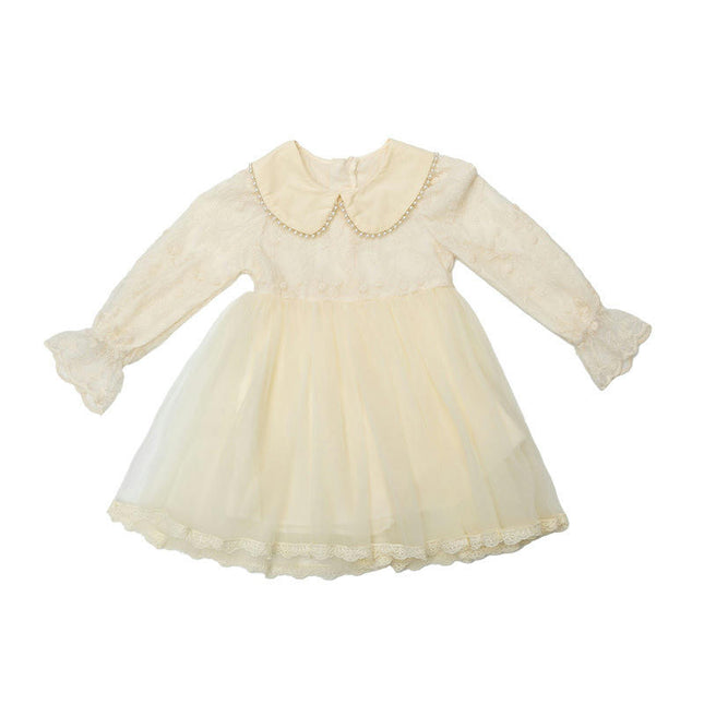 Toddler Girls Long Sleeve Ruffle Tulle Dress Spring and Autumn Outfit