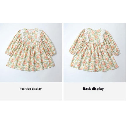 Toddler Little Girls Dress Long Sleeve Flower Ruffle Princess Dresses
