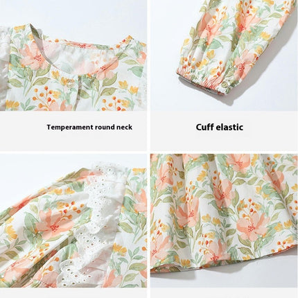 Toddler Little Girls Dress Long Sleeve Flower Ruffle Princess Dresses