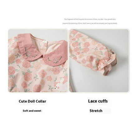 Kids Girls Casual Holiday Dress Floral Long Sleeve Fashion Dresses