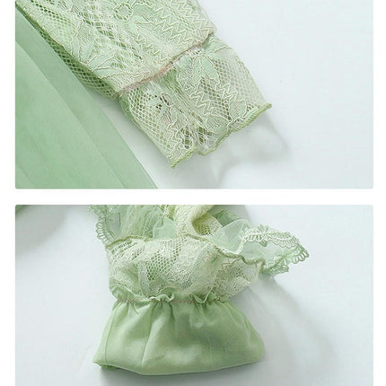 Toddler Girls Long Sleeves Tulle Dress Fashion Princess Gowns Dresses