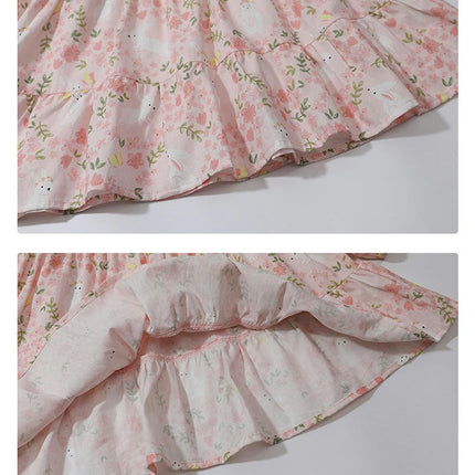 Toddler Girls Spring and Autumn Floral Dress Long Sleeve Fashion Dresses