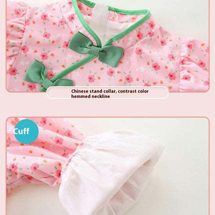 Toddler Girl Spring and Autumn Dress Long Sleeve Floral Ruffle Dresses